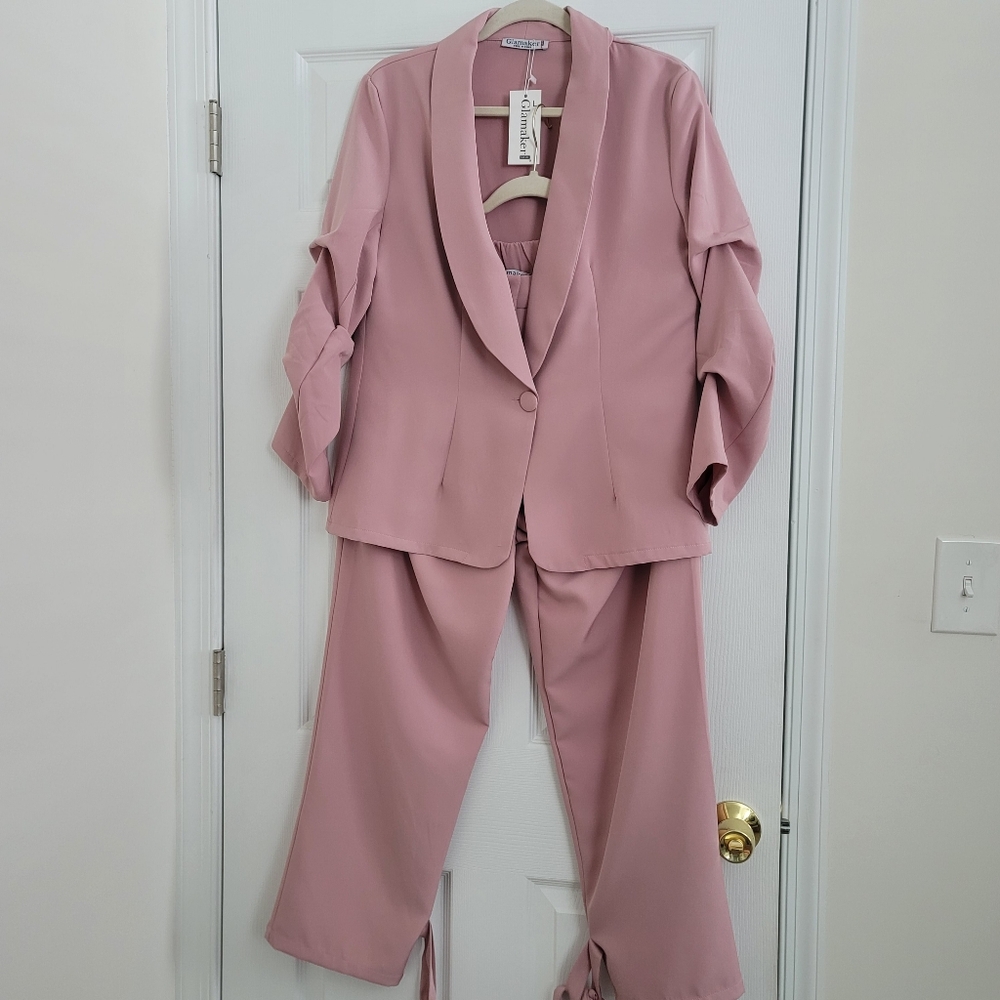 Pink Blazer and Pants Set
